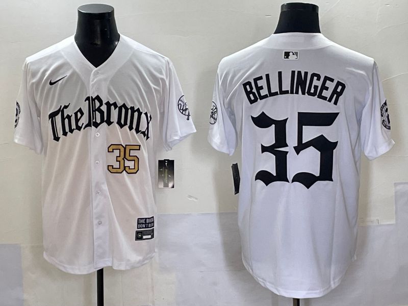 Men 2025 New York Yankees 35 Bellinger White Five generations Joint Name Nike MLB Jersey style 2